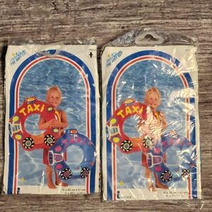 The Wet Set Taxi Floaties Inflatable Baby Pool Float Ring Car Design New Blue x2